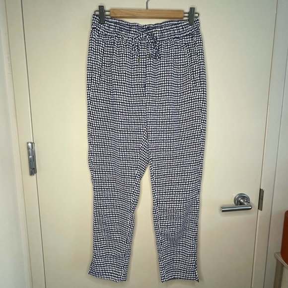 H&M Dressy Blue and White Joggers / Trousers / Pants Size 6 US - Picture 1 of 6